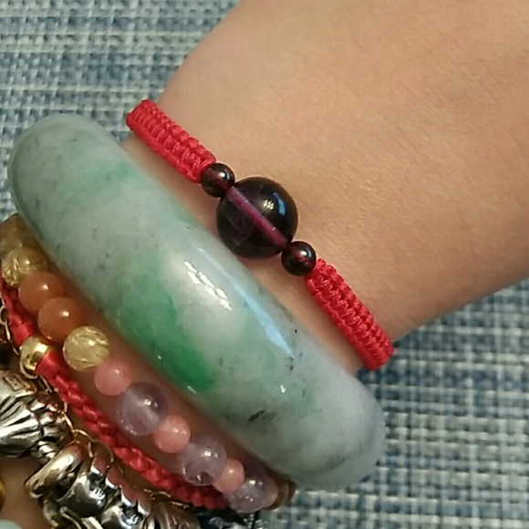 Natural Himalayan Amethyst Red String Bracelet - Picture 2 of 8